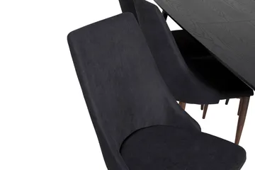 Irunea uttrekkbar spisegruppe 180 cm inkl. 6 Campomar stoler - Svart/Brun - Møbler - Bord - Spisegruppe