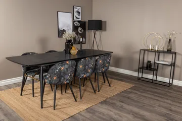 Irunea Uttrekkbar Spisegruppe 180 cm inkl. 6 Sedavi Stoler - Svart/Blå - Møbler - Bord - Spisegruppe