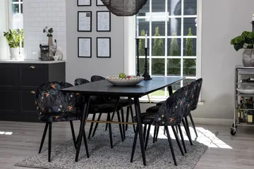 Irunea Uttrekkbar Spisegruppe 180 cm inkl. 6 Sedavi Stoler - Svart/Blå - Møbler - Bord - Spisegruppe