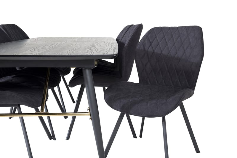 Irunea Uttrekkbar Spisegruppe 180 cm inkl. 6 Sumoas Stoler - Svart - Møbler - Bord - Spisegruppe