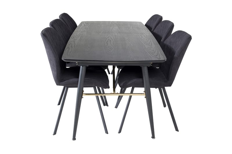Irunea Uttrekkbar Spisegruppe 180 cm inkl. 6 Sumoas Stoler - Svart - Møbler - Bord - Spisegruppe