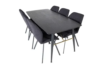 Irunea Uttrekkbar Spisegruppe 180 cm inkl. 6 Sumoas Stoler - Svart - Møbler - Bord - Spisegruppe