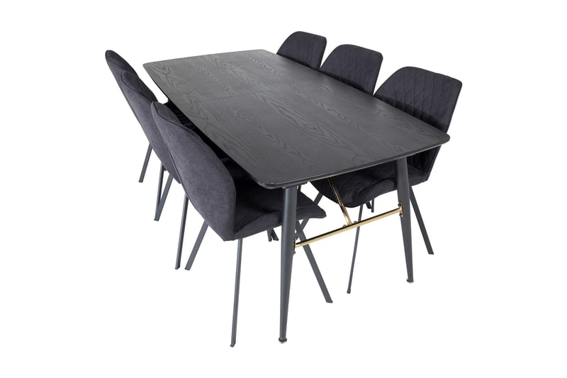 Irunea Uttrekkbar Spisegruppe 180 cm inkl. 6 Sumoas Stoler - Svart - Møbler - Bord - Spisegruppe