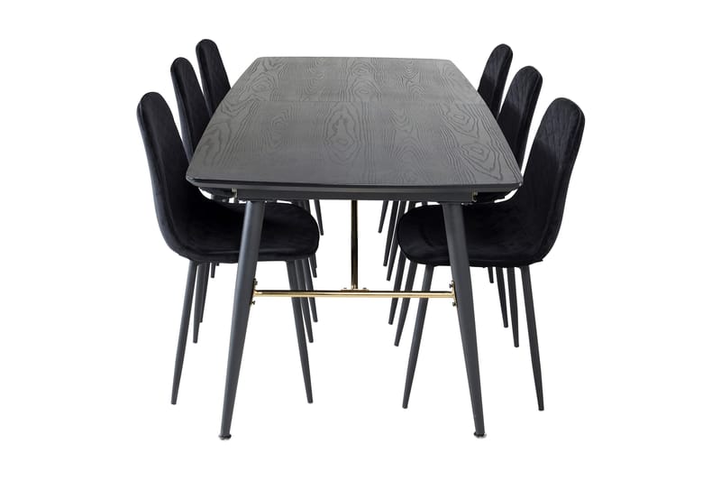 Irunea uttrekkbar spisegruppe 180 cm inkl. 6 Ypas stoler - Svart - Møbler - Bord - Spisegruppe