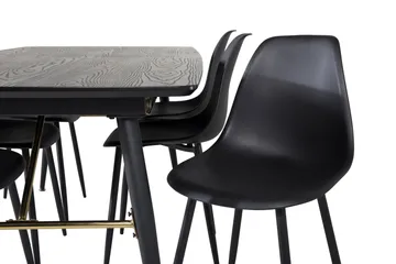 Irunea uttrekkbar spisegruppe 180 cm inkl. 6 Ypas stoler - Svart - Møbler - Bord - Spisegruppe