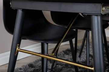 Irunea uttrekkbar spisegruppe 180 cm inkl. 6 Ypas stoler - Svart - Møbler - Bord - Spisegruppe
