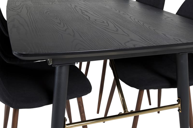 Irunea uttrekkbar spisegruppe 180 cm inkl. 6 Ypas stoler - Svart/Brun - Møbler - Bord - Spisegruppe