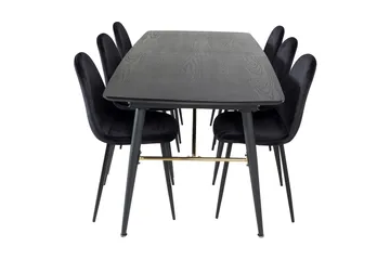 Irunea Uttrekkbar Spisegruppe 180 cm inkl. 6 Pontus Stoler - Svart - Møbler - Bord - Spisegruppe