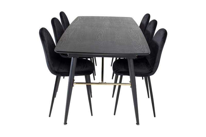 Irunea Uttrekkbar Spisegruppe 180 cm inkl. 6 Pontus Stoler - Svart - Møbler - Bord - Spisegruppe