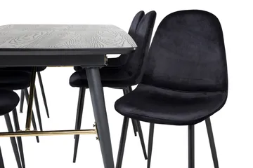 Irunea Uttrekkbar Spisegruppe 180 cm inkl. 6 Pontus Stoler - Svart - Møbler - Bord - Spisegruppe