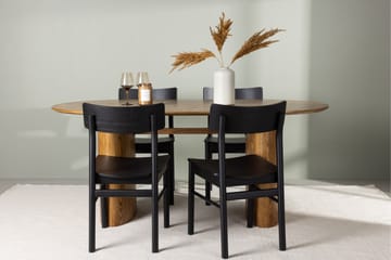 Isolde Matgruppe 180 cm Oval med 4 Montros Stoler - Sort - Møbler - Bord - Spisegruppe