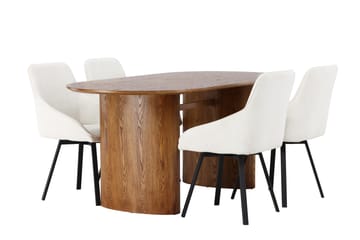 Isolde Matgruppe 180 cm Oval med 4 Rosie Stoler - Natur - Møbler - Bord - Spisegruppe