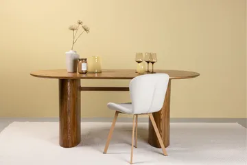 Isolde Ovalt Spisebord 180 cm med Tre- og Eikeutseende - Brun - Møbler - Bord - Spisebord & kjøkkenbord