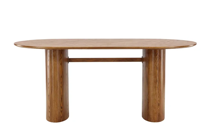 Isolde Ovalt Spisebord 180 cm med Tre- og Eikeutseende, Brun