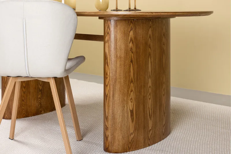 Isolde Ovalt Spisebord 180 cm med Tre- og Eikeutseende - Brun - Møbler - Bord - Spisebord & kjøkkenbord