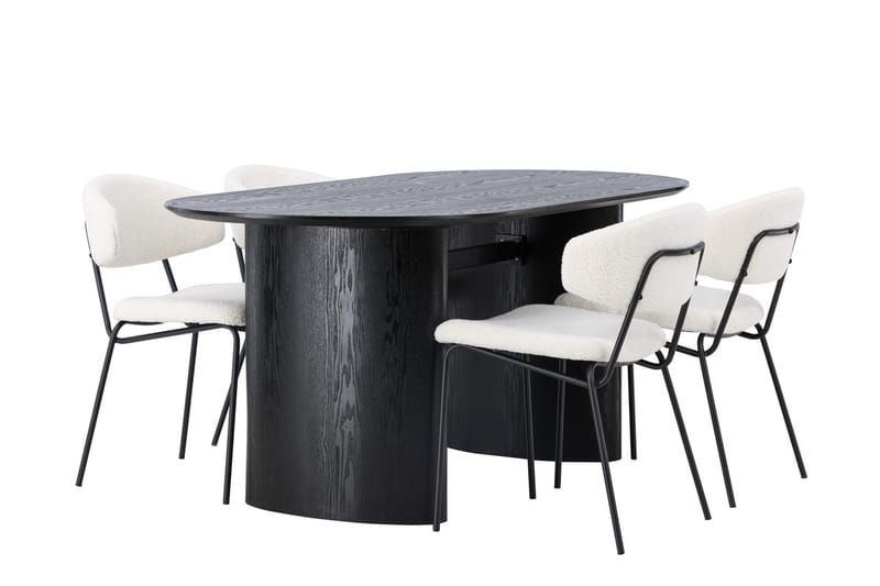 Isolde spisebord 180x90 cm med 4 Chico spisestoler