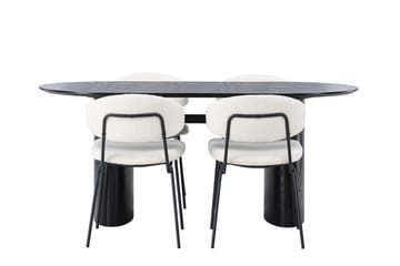 Isolde spisebord 180x90 cm med 4 Chico spisestoler - Møbler - Bord - Spisegruppe