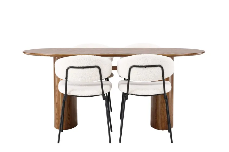 Isolde spisebord 180x90 cm med 4 Chico spisestoler - Møbler - Bord - Spisegruppe