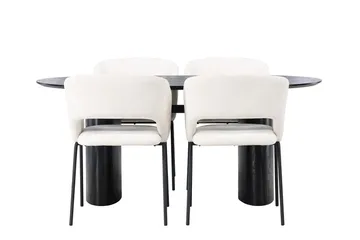 Isolde spisebord 180x90 cm med 4 Day spisestoler - Møbler - Bord - Spisegruppe