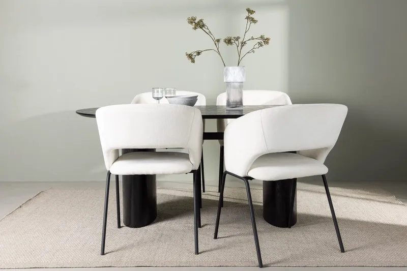 Isolde spisebord 180x90 cm med 4 Day spisestoler