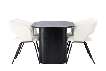 Isolde spisebord 180x90 cm med 4 Day spisestoler - Møbler - Bord - Spisegruppe