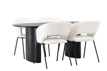 Isolde spisebord 180x90 cm med 4 Day spisestoler - Møbler - Bord - Spisegruppe