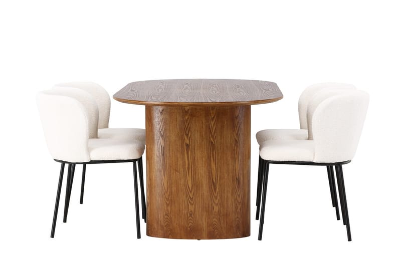 Isolde spisebord 180x90 cm med 4 Edina spisestoler - Møbler - Bord - Spisegruppe