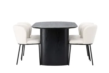 Isolde Spisebord 180x90 cm med 4 Edina Spisestoler - Møbler - Bord - Spisegruppe