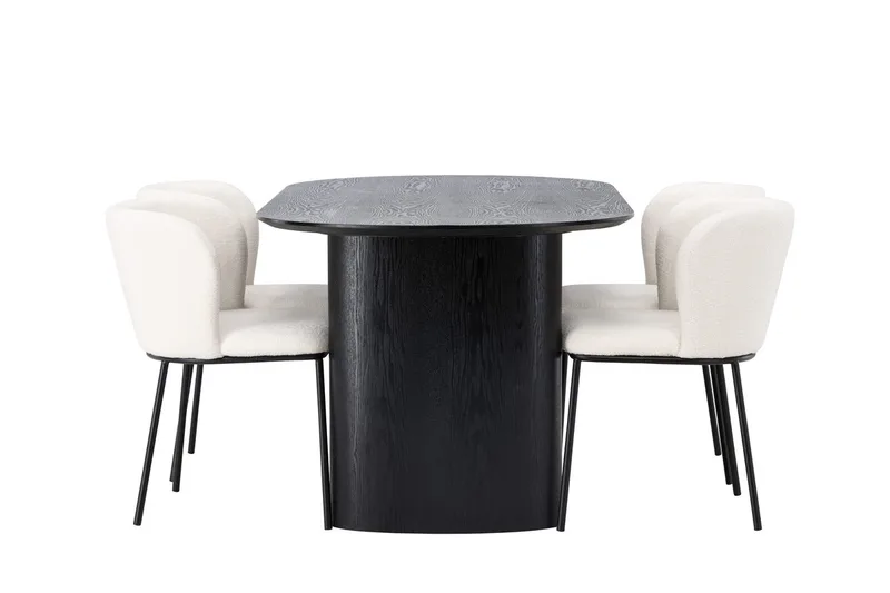 Isolde Spisebord 180x90 cm med 4 Edina Spisestoler - Møbler - Bord - Spisegruppe