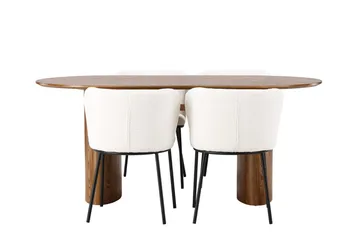 Isolde spisebord 180x90 cm med 4 Edina spisestoler - Møbler - Bord - Spisegruppe