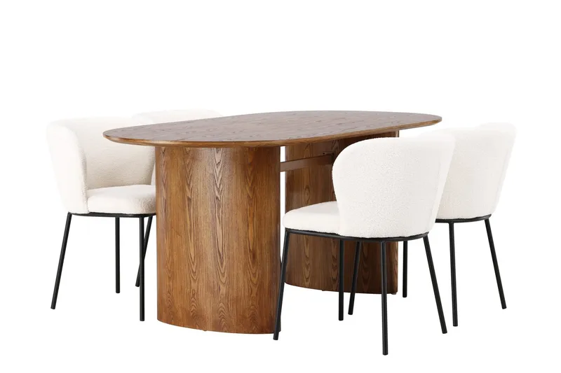 Isolde spisebord 180x90 cm med 4 Edina spisestoler - Møbler - Bord - Spisegruppe