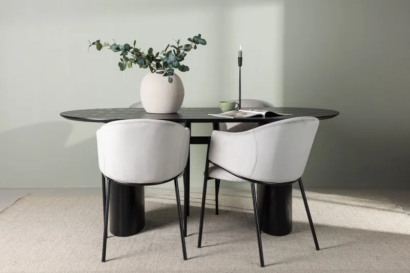 Isolde Spisebord 180x90 cm med 4 Evelina Armstoler