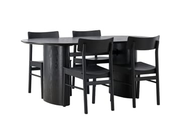 Isolde spisebord 180x90 cm med 4 Montros spisestoler - Møbler - Bord - Spisegruppe