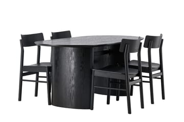 Isolde spisebord 180x90 cm med 4 Montros spisestoler - Møbler - Bord - Spisegruppe