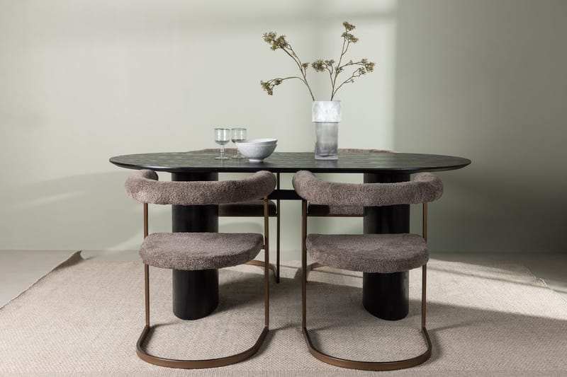 Isolde Spisebord 180x90 cm med 4 Morning Armstoler