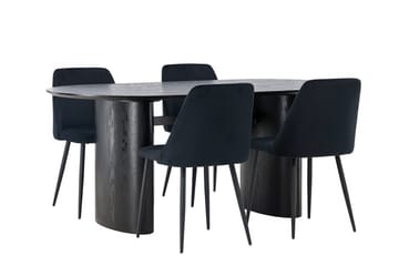 Isolde Spisebord 180x90 cm med 4 Night Spisestoler - Møbler - Bord - Spisegruppe