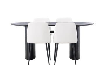 Isolde Spisebord 180x90 cm med 4 Night Spisestoler - Møbler - Bord - Spisegruppe