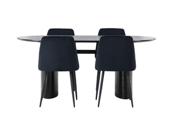 Isolde Spisebord 180x90 cm med 4 Night Spisestoler - Møbler - Bord - Spisegruppe
