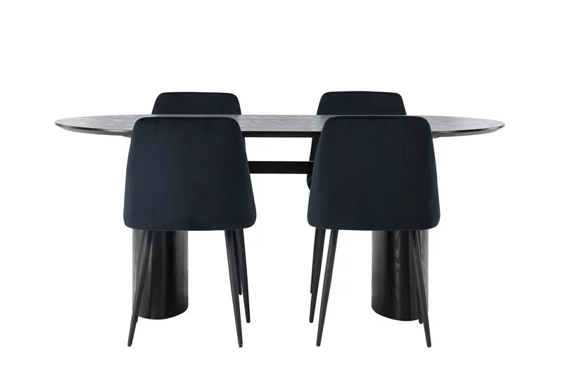 Isolde Spisebord 180x90 cm med 4 Night Spisestoler - Møbler - Bord - Spisegruppe