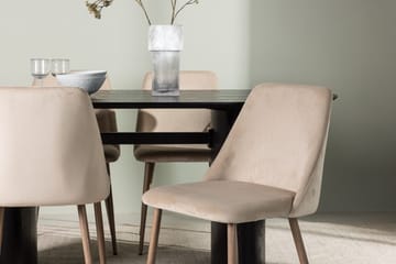 Isolde spisebord 180x90 cm med 4 Night spisestoler - Møbler - Bord - Spisegruppe