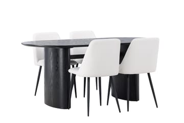 Isolde Spisebord 180x90 cm med 4 Night Spisestoler - Møbler - Bord - Spisegruppe