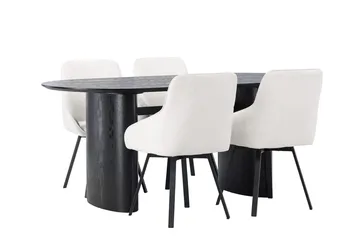 Isolde spisebord 180x90 cm med 4 Rosie spisestoler - Møbler - Bord - Spisegruppe