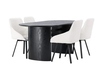 Isolde spisebord 180x90 cm med 4 Rosie spisestoler - Møbler - Bord - Spisegruppe