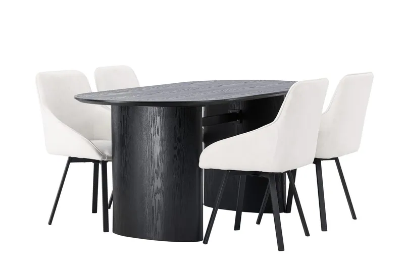 Isolde spisebord 180x90 cm med 4 Rosie spisestoler - Møbler - Bord - Spisegruppe