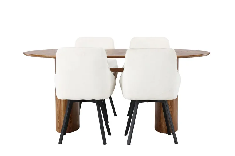 Isolde spisebord 180x90 cm med 4 Rosie spisestoler - Møbler - Bord - Spisegruppe