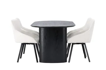 Isolde spisebord 180x90 cm med 4 Rosie spisestoler - Møbler - Bord - Spisegruppe