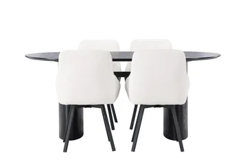 Isolde spisebord 180x90 cm med 4 Rosie spisestoler - Møbler - Bord - Spisegruppe