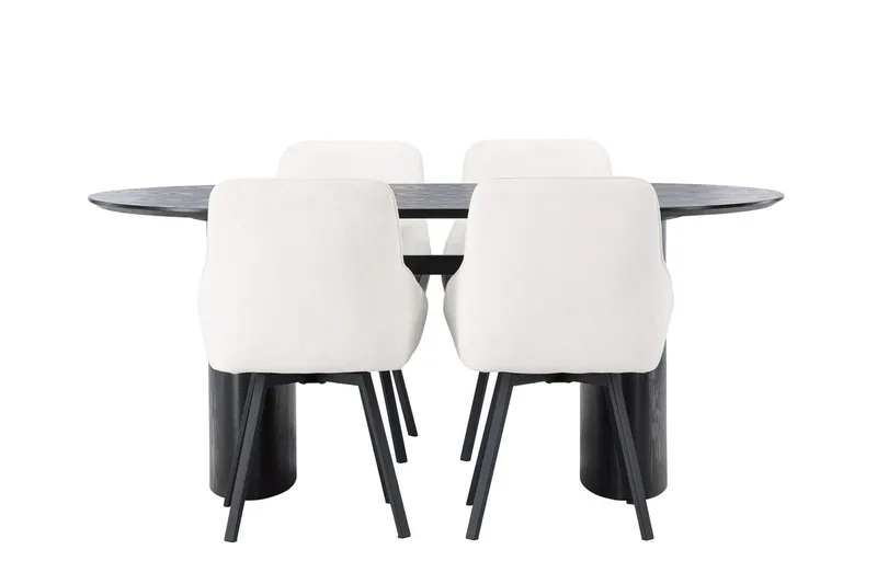 Isolde spisebord 180x90 cm med 4 Rosie spisestoler - Møbler - Bord - Spisegruppe