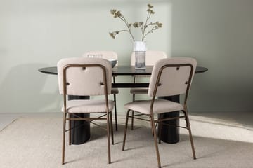 Isolde Spisebord 180x90 cm med 4 Seda Spisestoler - Mørkebrun - Møbler - Bord - Spisegruppe