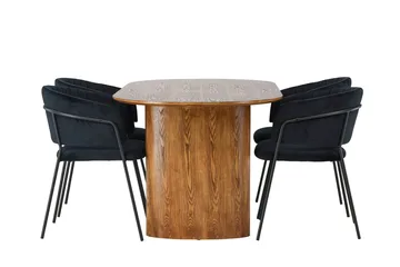 Isolde spisebord 180x90 cm med 4 Selma spisestoler - Møbler - Bord - Spisegruppe